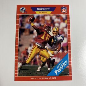1989 Pro Set Football Card Rodney Peete #521 Vintage RC Error